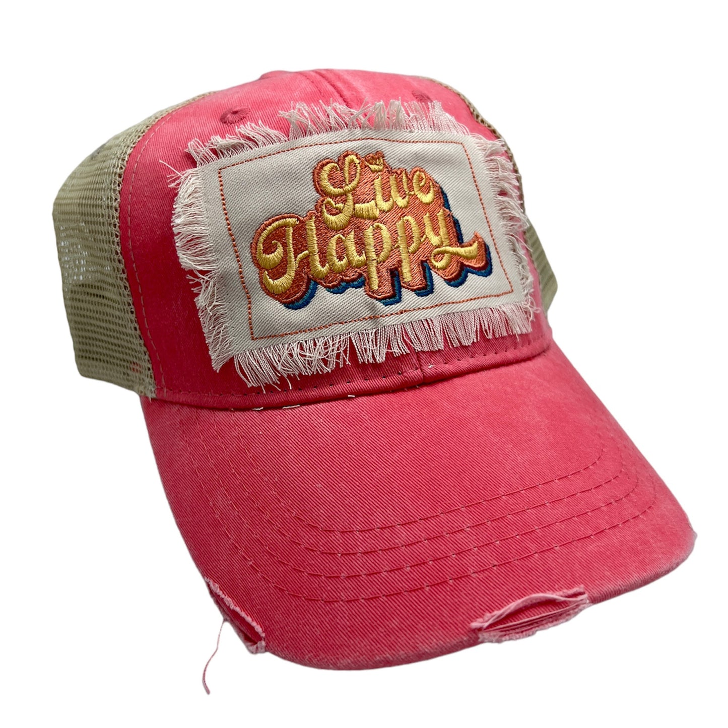 Distressed Trucker Hat - Live Happy