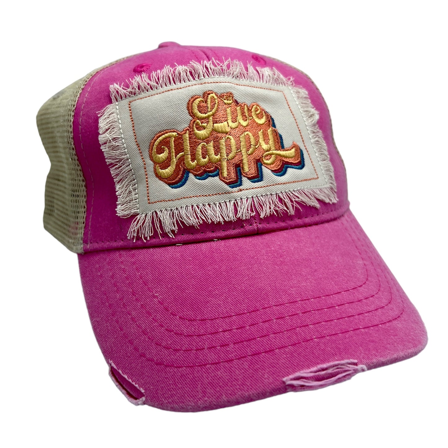 Distressed Trucker Hat - Live Happy