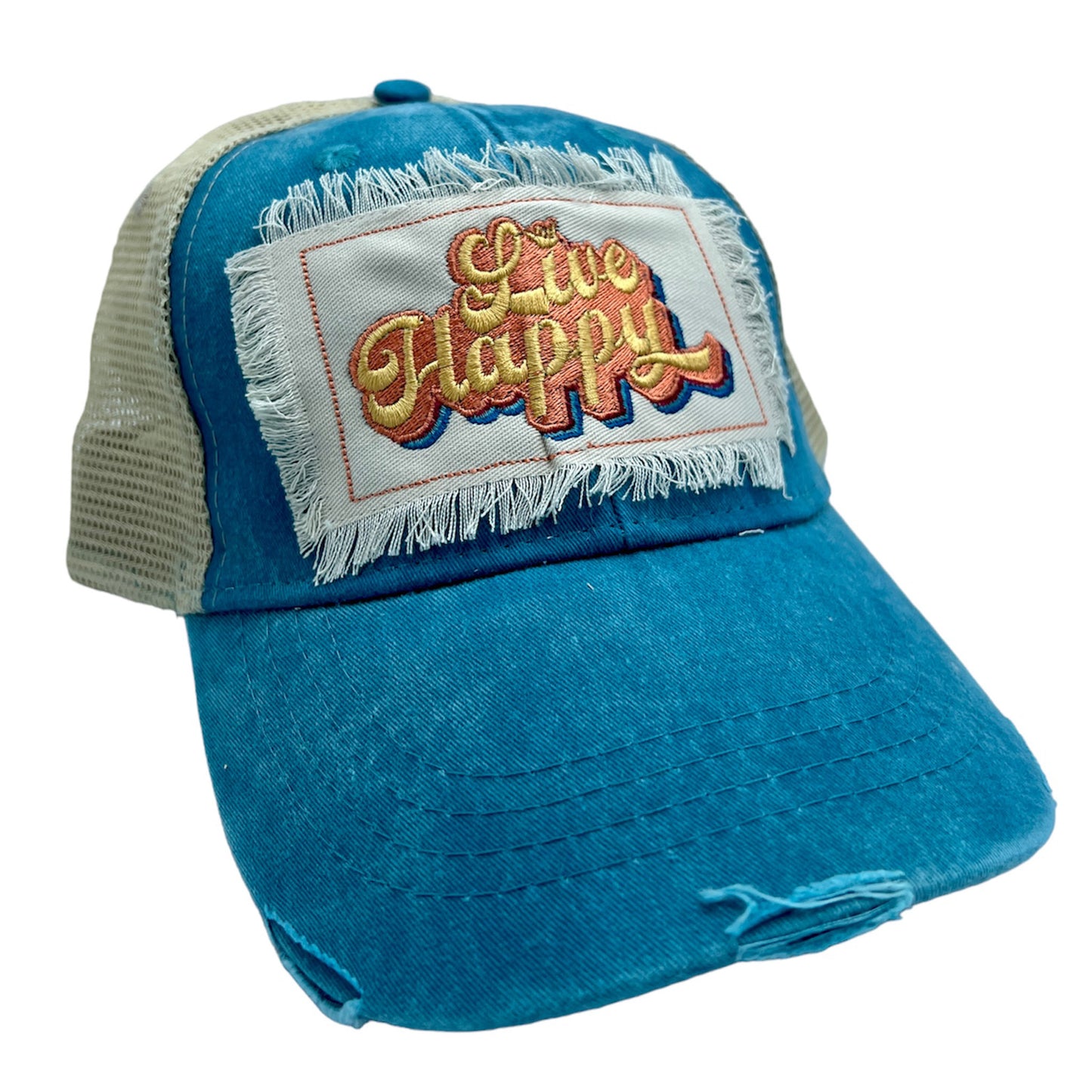 Distressed Trucker Hat - Live Happy