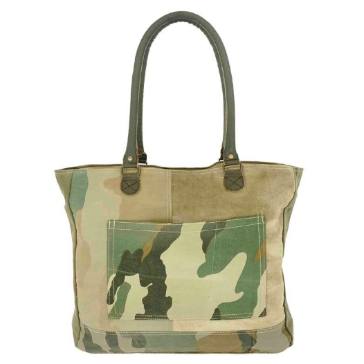 Vintage Addiction Recycled Tent Camouflage Tote