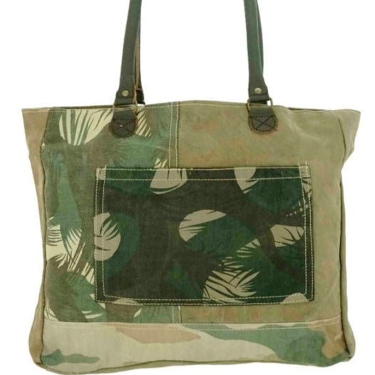 Vintage Addiction Recycled Tent Camouflage Tote